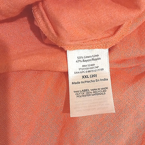 Beach Summer Printed Pink Linen Dress Flowy Midi Plus Size with pockets Preppy - Picture 9 of 11